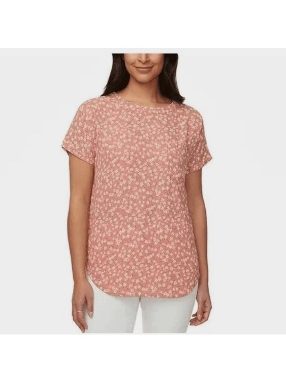 NWT Buffalo David Bitton Women's M Floral Print Chiffon Top Short Sleeve J1986